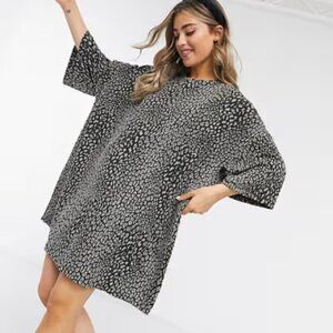 ASOS Design Oversized T-Shirt Dress - One Size Animal Pring